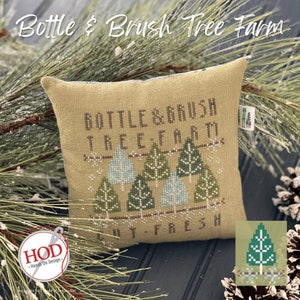 Fles en borstel Tree Farm - Cross Stitch Chart door Hands on Design