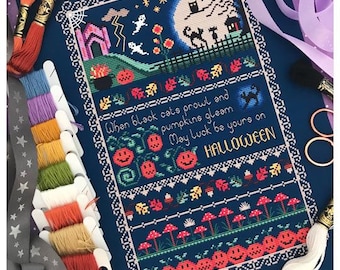 Black Cats and Pumpkins - Cross Stitch Chart