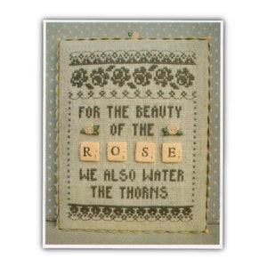 Rose Scrabble Quotes Cross Stitch Chart