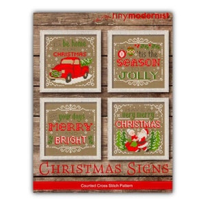 Christmas Signs Cross Stitch Chart