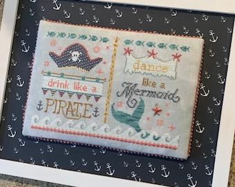 Dance Like a Mermaid -  Charm Included - Cross Stitch chart by Dirty Annie