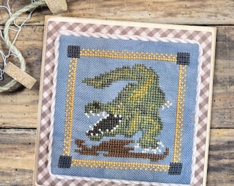 Gulf Coast Treasures: Gator - cross stitch chart by Dirty Annie
