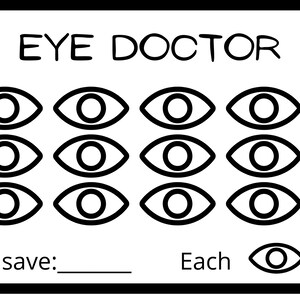 Eye Tracking Printable Pdf Eye Doctor Budget Tracker, A6, Printable Digital Download, Cash ...