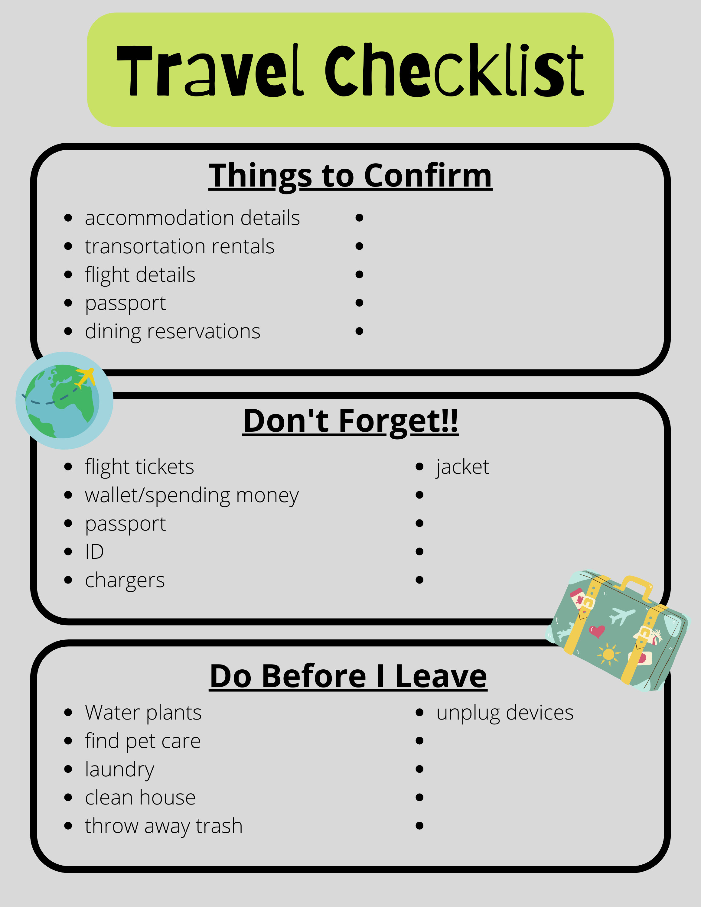 Packing Checklist Sign Packing Checklist - Etsy