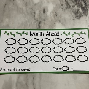Month Ahead Savings Tracker, A6, Printable Digital Download, Cash Envelope Insert