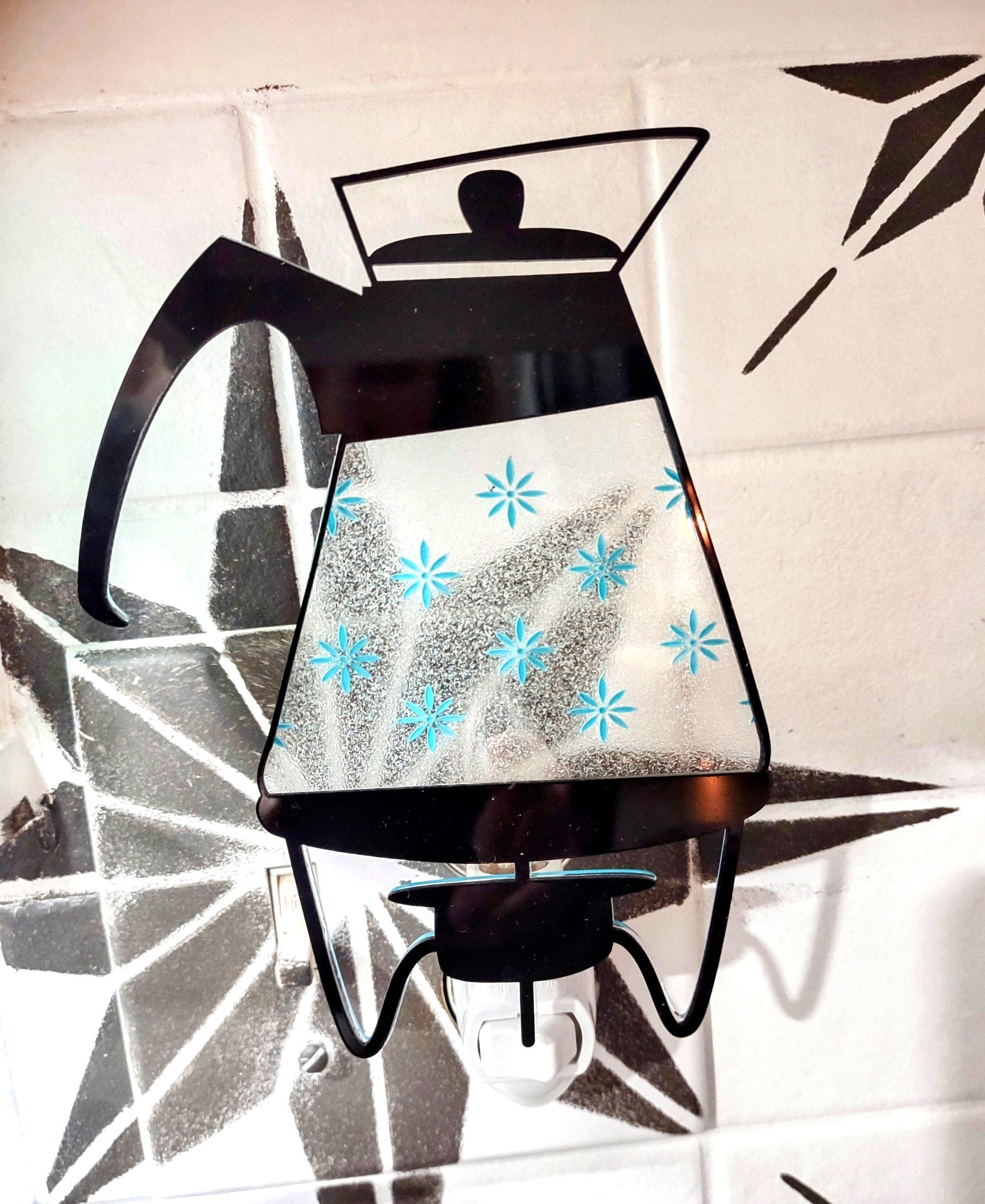 Mid Century Modern Night Light | Retro Coffee Carafe with Stand | Acrylic Night Light | Vintage Coffee Pot