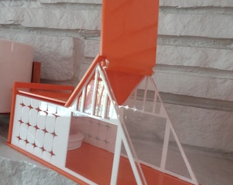 New * * Mid Century Modern Retro A-Frame Chalet, Putz House - ( Ships Flat-Easy Assembly Required)