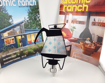 Mid Century Modern Night Light | Retro Coffee Carafe with Stand | Acrylic Night Light | Vintage Coffee Pot