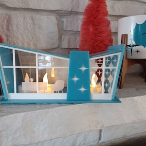 Mid Century Modern Putz House, Retro Butterfly Roof, Vintage Holiday Decor, Collectible Christmas Village - (Ships Flat-Easy Assembly)