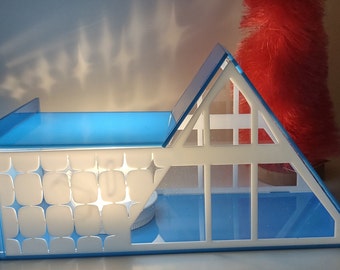 New * * Mid Century Modern Retro A-Frame Chalet, Putz House (Ships Flat-Easy Assembly Required)