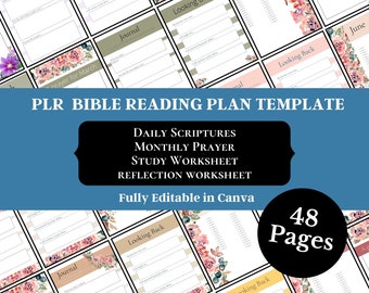 PLR Bible Study Templates | Editable Canva Template | Bible Study ...