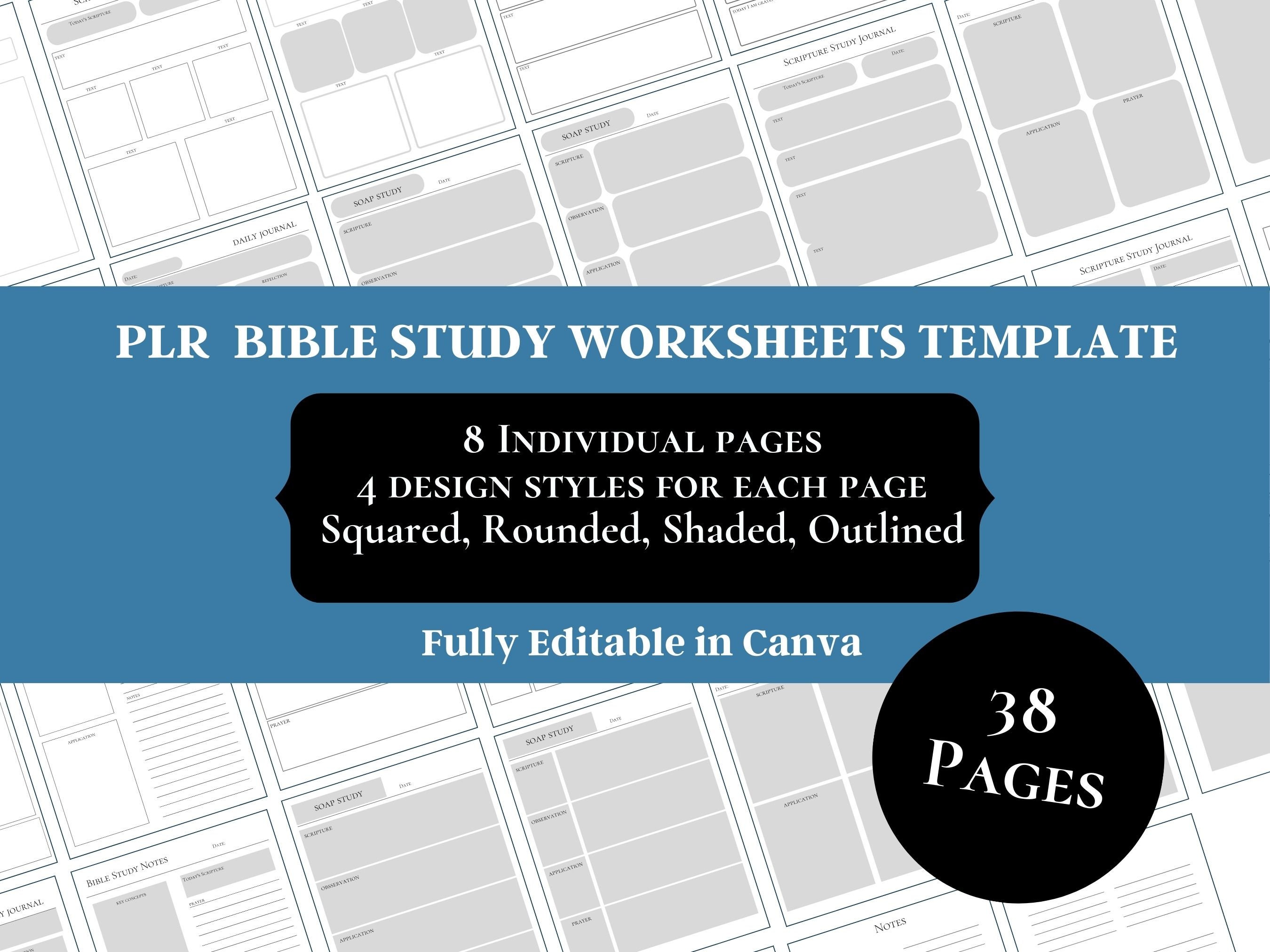 PLR Bible Study Templates | Editable Canva Template | Bible Study ...