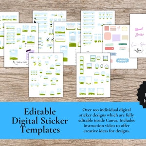 PLR Bundle Sticker Frame CANVA Editable |Custom Sticker Sheets Template Printable. Stickers Pack for Goodnotes ,OneNote & Digital Planner.