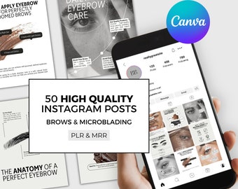 Canva Instagram Post Templates, 50 Designs for Brows & Microblading ...