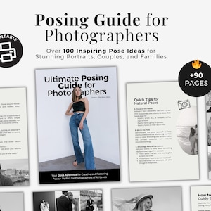 Ultieme poseergids voor fotografen | 100+ creatieve pose-ideeën voor fotosessies voor portretten, stelletjes en gezinnen | Afdrukbare pdf