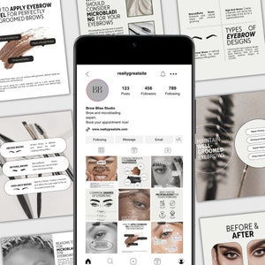 Canva Instagram Post Templates, 50 Designs for Brows & Microblading ...