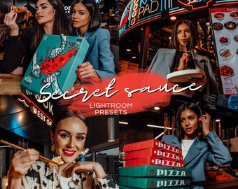 Secret Sauce Lightroom preset bundle, restaurant photography filters, food photography, foodie presets, food blogger preset