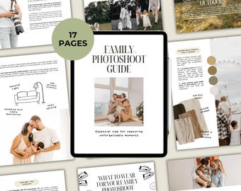 Sjabloon fotografiestijlgids Canva, digitale stijlgids voor fotografen, voorbereidingssjabloon fotosessie met inhoud inbegrepen