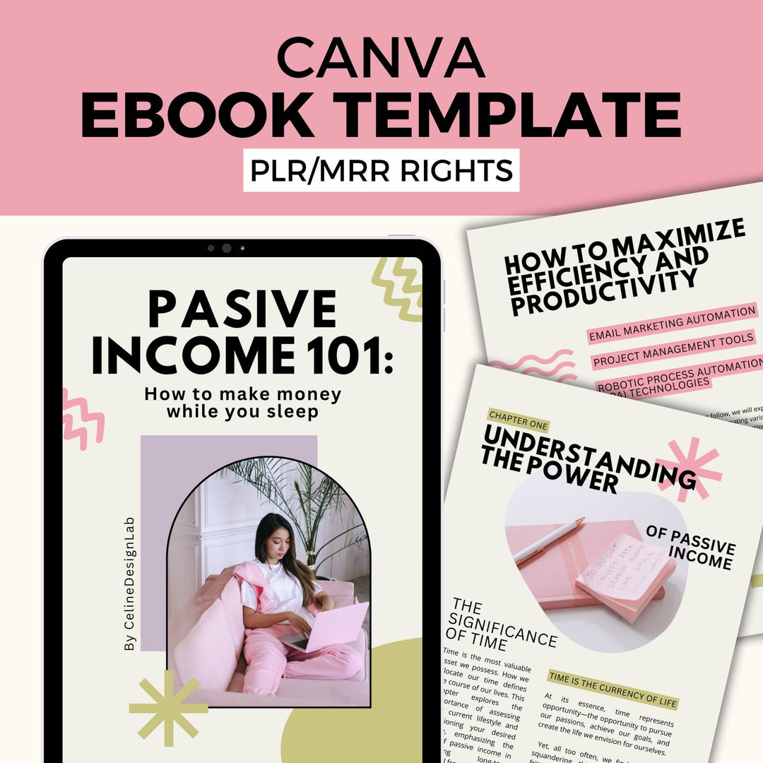 Ebook Canva Template With PLR & MRR Rights, Passive Income Editable ...