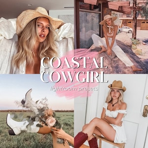 Coastal Cowgirl Lightroom mobile preset pack, Western Photography Filters, Horse Photography Presets, Beachy Vintage-Inspired Edits