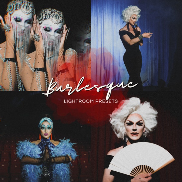 Burlesque mobile preset bundle | Professional photo filters | Night club Lightroom presets | Drag queen Instagram filters | Cabaret presets