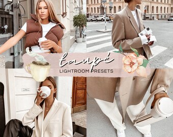 Taupé Lightroom preset bundle | 4 beige lightroom mobile filters | Cream Instagram filters | Natural Lightroom Presets