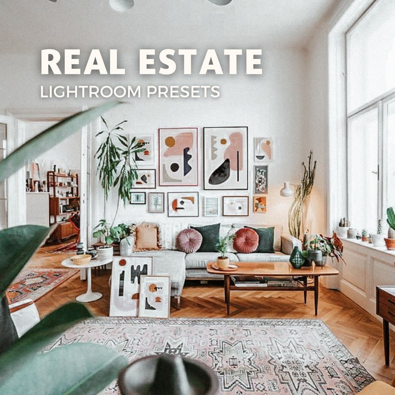 Real Estate Lightroom presets,interior design photo filters,instagram filteres,airbnb presets,home decor presets,indoor home filters image 1
