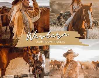 8 Western Lightroom Mobile Presets,Rustic Presets,Farmhouse Presets,Countryside Filters,Cowgirl Presets,Wild West Presets,Golden hour filter