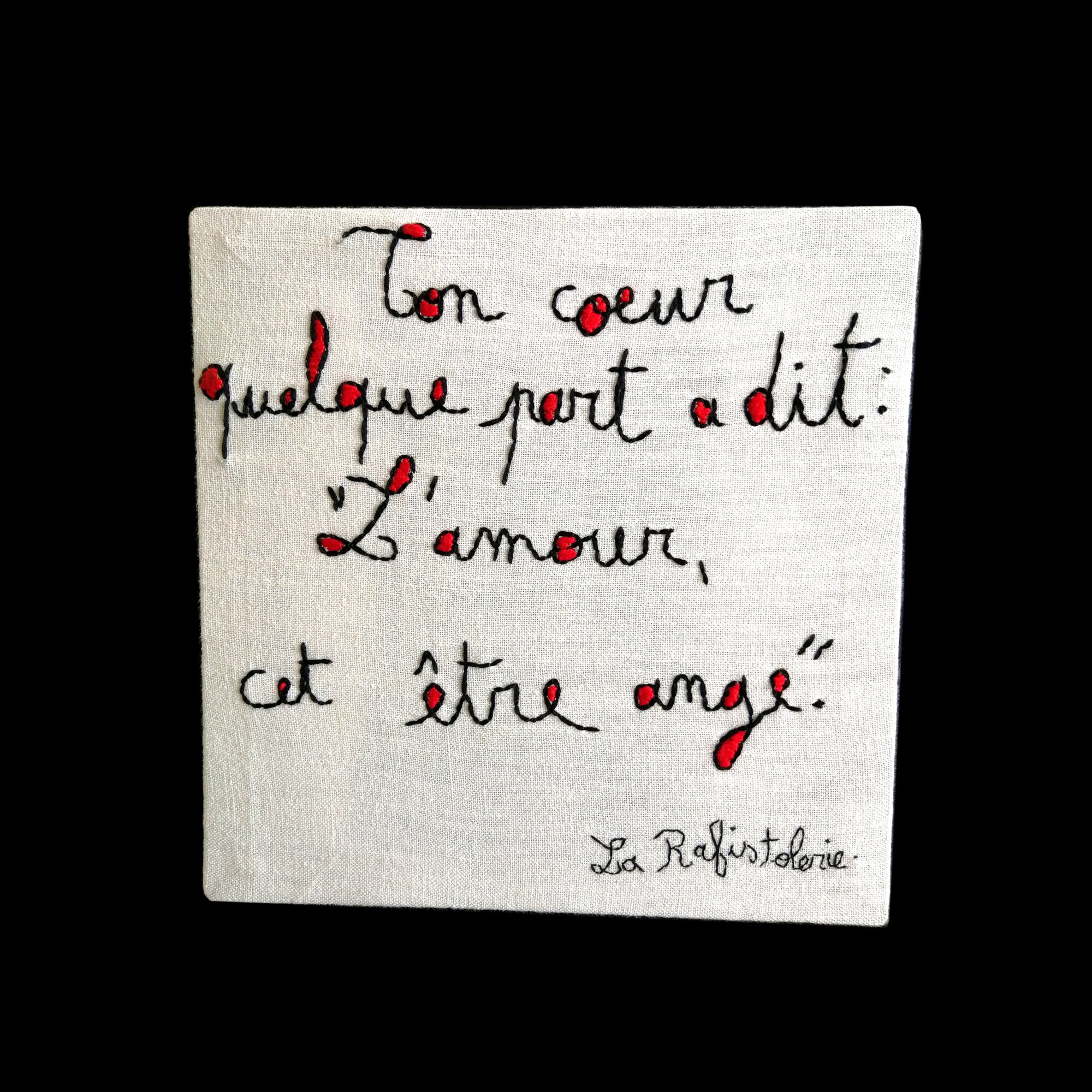 Broderie Poétique Manuelle sur Coton