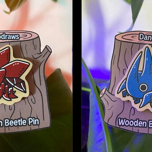Recycled Pine Wood Beetle Pins