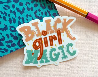 Black Girl Magic Vinyl Sticker | Afrocentric Sticker | Black Owned | Positive Affirmation Sticker | African American Woman Sticker