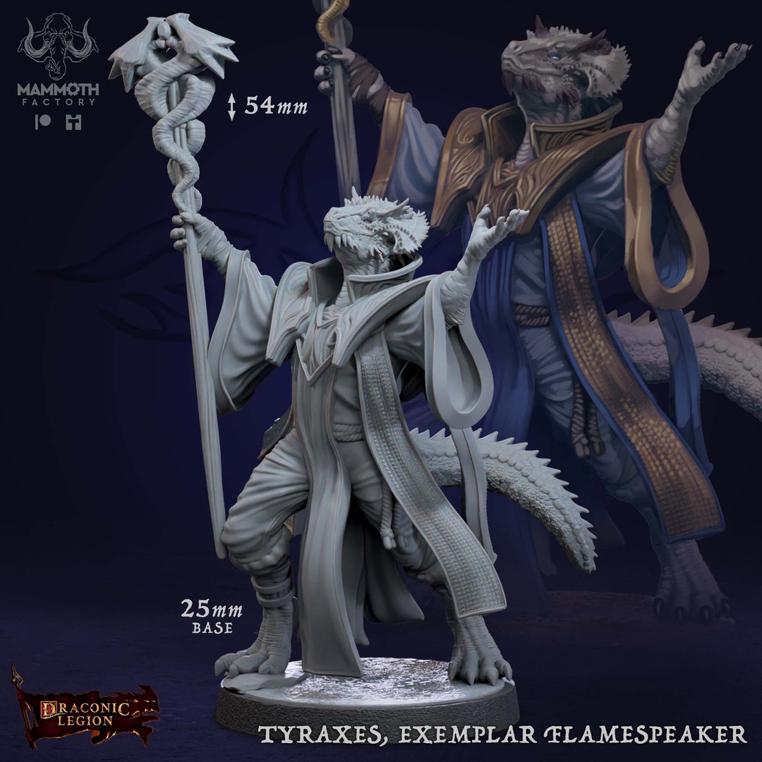 Tyraxes Rwby Tyraxes 25mm Base Exemplar Flamespeaker Draconic Sorcerer Mammoth ...