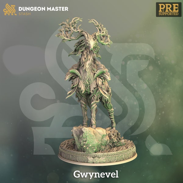 Gwynevel - Guardian of the Fringe - 32mm/75mm - DM Stash - Tabletop Figure - Fey Deer