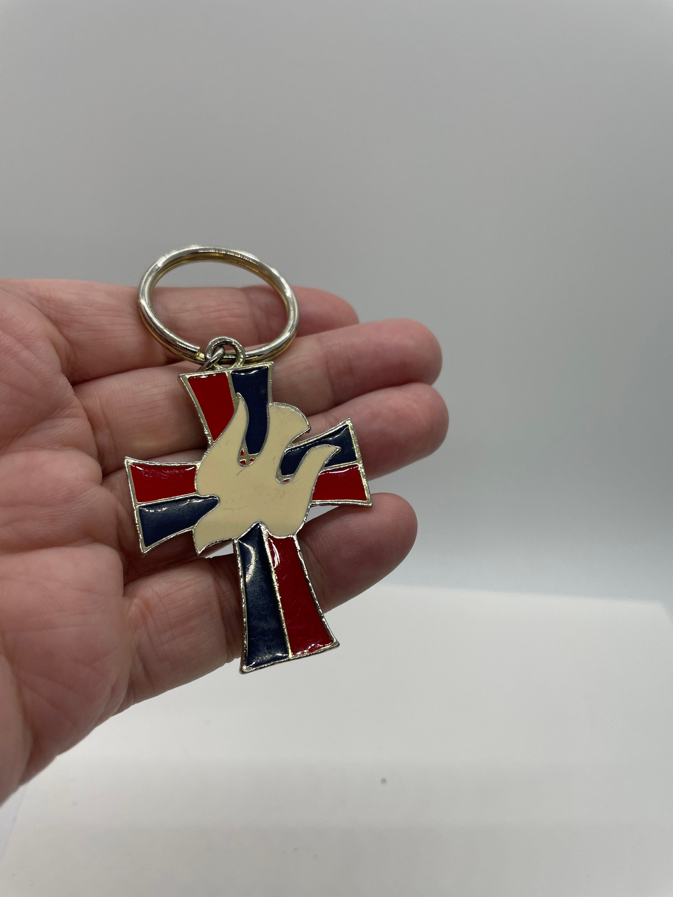 Vintage Holy Spirit Keychain Etsy