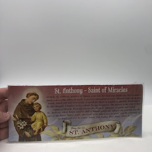 St Anthony Prayer card