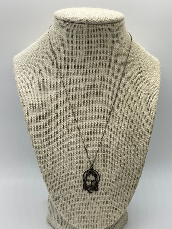 Vintage face of Christ necklace - image 2