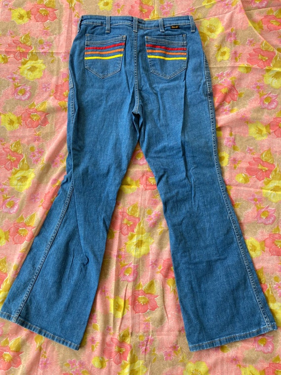 Retro 70s Rainbow Radiance Wranglers Flared Bells