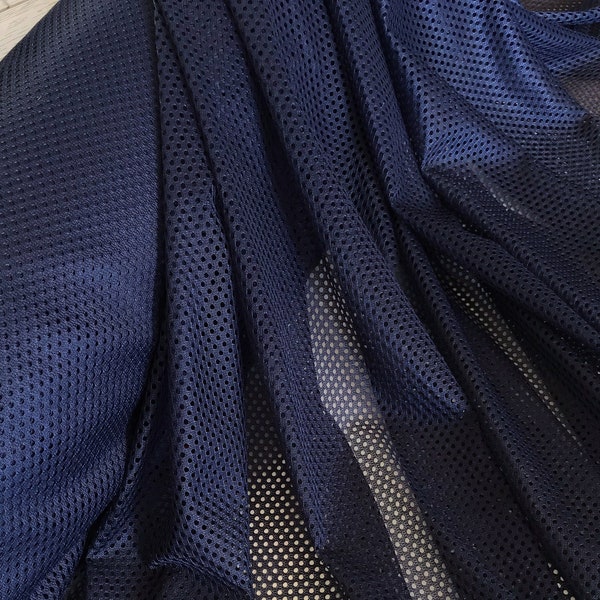 tissu sport mesh bleu marine