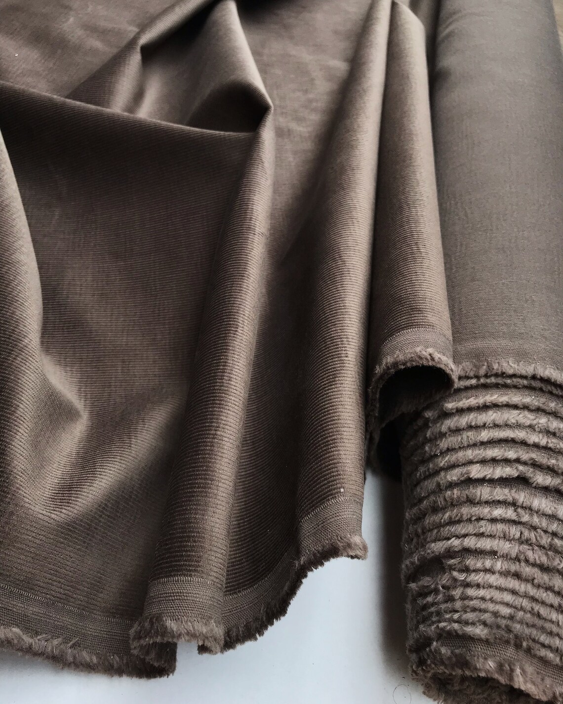 Brown Corduroy Velvet Fabric Etsy