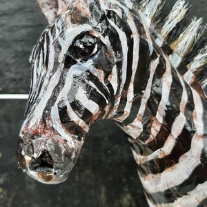 Hand made Sculpture of Zebra Papermache