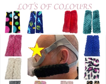 5" Slide-on Cheek Strap Covers for CPAP BIPAP Ventilator Headgear Popcorn Fleece Variety of Colours available in store