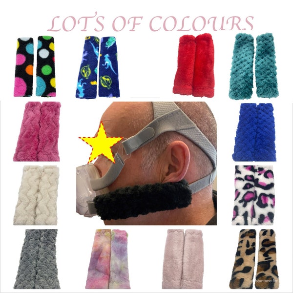 5" Slide-on Cheek Strap Covers for CPAP BIPAP Ventilator Headgear Popcorn Fleece Variety of Colours available in store