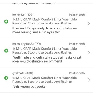 2x Anti Rash Mask Liner Compatible With Airfit F10/F20 and Respireo ...