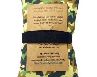 Small 6" Medical Port Pillow Cushion for Car Seatbelt Portacath Stoma Ileostomy Pacemaker Chemo Surgery Camouflage