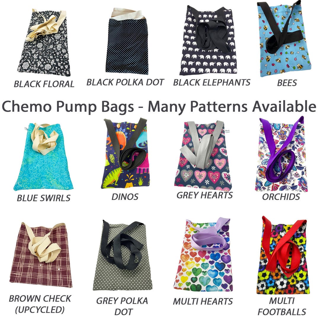 Chemo Pump Bags Approx 220cm X 160cm/64" Cross Body Strap for 100ml