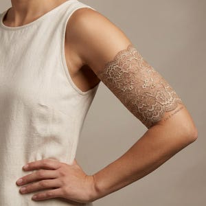 L7" Unlined Bronze Lace Cover/ Chemo-Cancer-Diabetes Free Style Libre-Omnipod DASH Glucose Monitoring CGM PICC Line