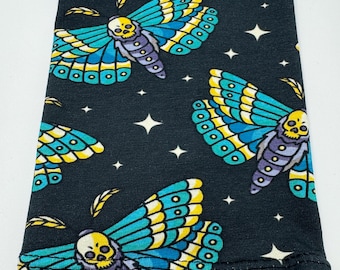 L7.5"-8" Death Moth BICEP PICC Line Cover Cancer Chemo Catheter Short Sleeve compatible -Omnipod DASH-Glucose monitoring Freestyle Libre