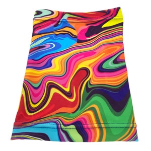 L7.5&quot;-8&quot; Psychedelic Swirls BICEP PICC Line Cover Cancer Chemo Catheter Short Sleeve for Omnipod DASH Glucose monitoring Freestyle Libre