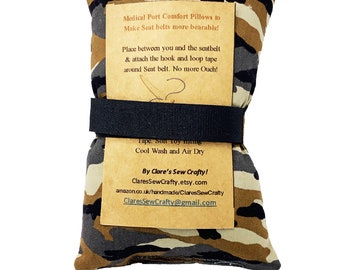 Small 6" Medical Port Pillow Cushion for Car Seatbelt Portacath Stoma Ileostomy Pacemaker Chemo Surgery Camouflage