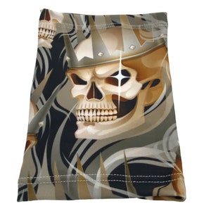 L7.5&quot;-8&quot; Skull Warrior Bicep PICC Line Cover Cancer Chemo Catheter Short Sleeve compatible Omnipod DASH-Glucose monitoring, Freestyle Libre